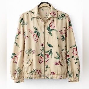 VTG Avon Floral Jacket Womens L Cream
